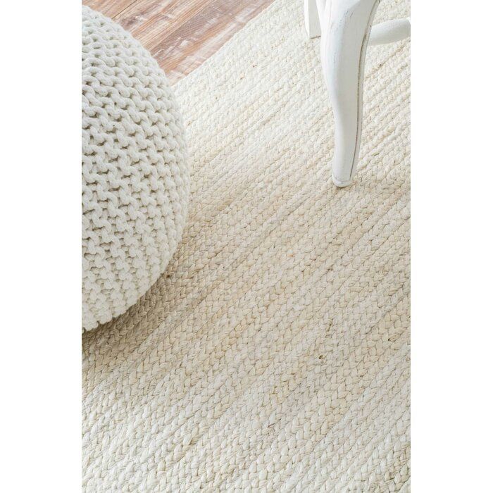Malaysia Hand Braided Jute Off White Area Rug-6'x9' thumbnail 3