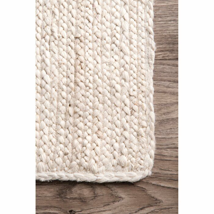 Malaysia Hand Braided Jute Off White Area Rug-6'x9' thumbnail 4