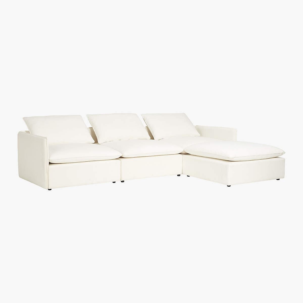 LUMIN WHITE LINEN 4 PIECE SECTIONAL SOFA thumbnail 3