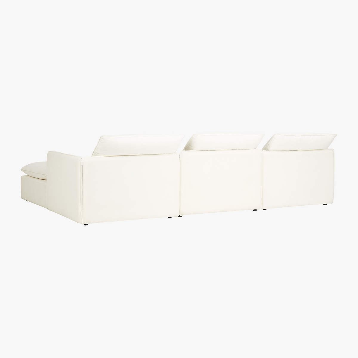LUMIN WHITE LINEN 4 PIECE SECTIONAL SOFA thumbnail 4