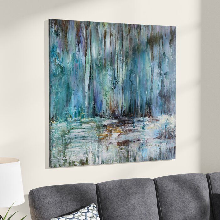 'Waterfall' Painting on Wrapped Canvas Unframed thumbnail 4
