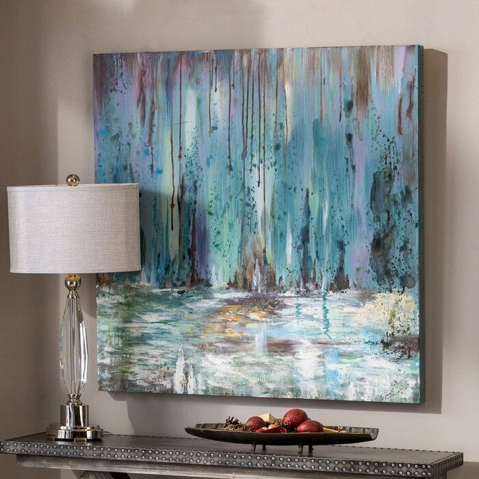 'Waterfall' Painting on Wrapped Canvas Unframed thumbnail 5