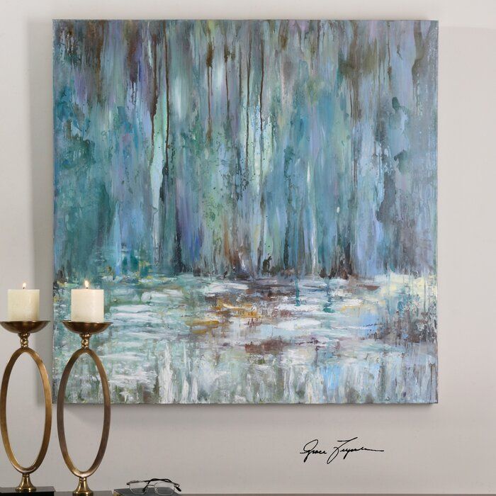 'Waterfall' Painting on Wrapped Canvas Unframed thumbnail 6