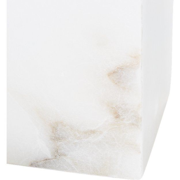 White Alabaster Rectangle Table Lamp thumbnail 4