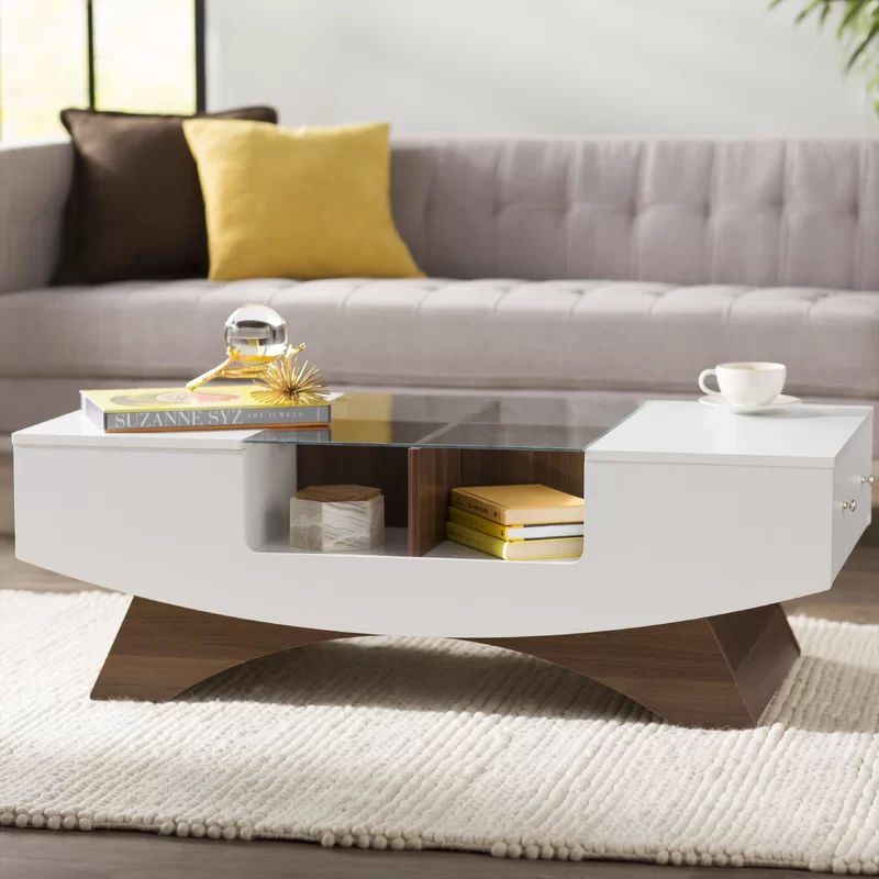 Madilynn Trestle Coffee Table with Storage thumbnail 3