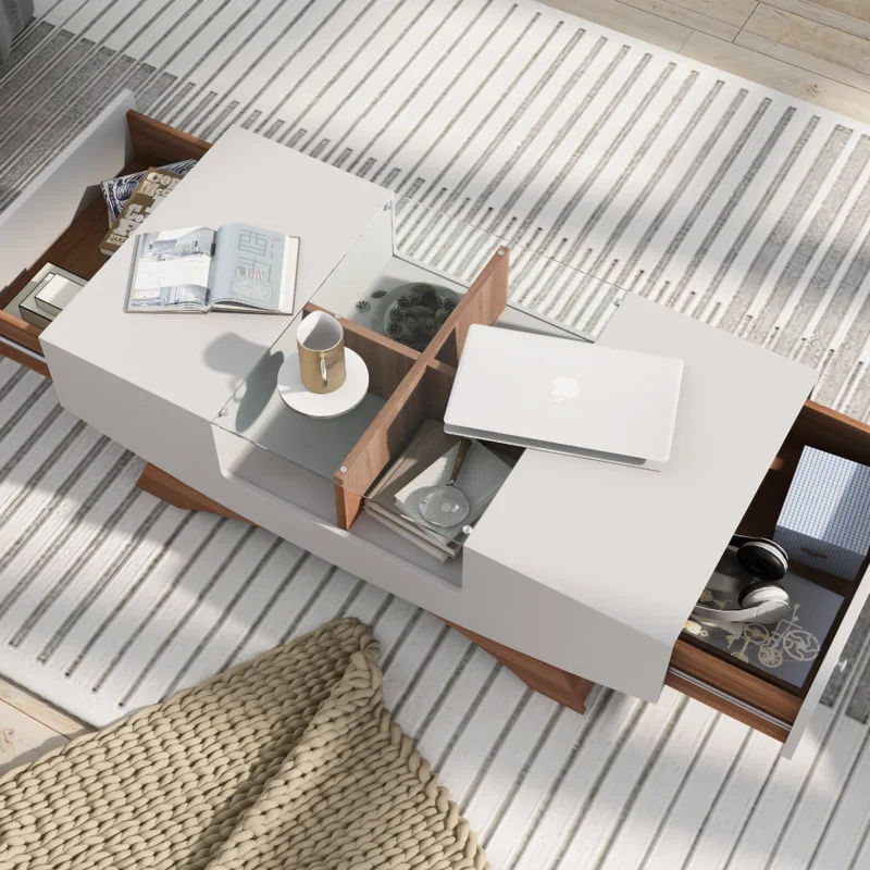 Madilynn Trestle Coffee Table with Storage thumbnail 4