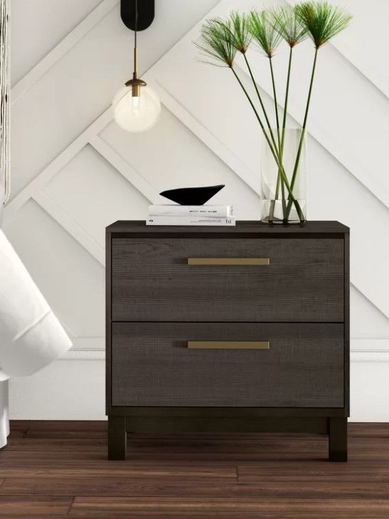 Laverock 2 Drawer Solid Wood Nightstand thumbnail 6