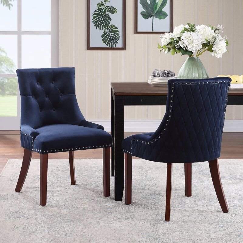 Bernyce Velvet Upholstered Dining Chair thumbnail 4