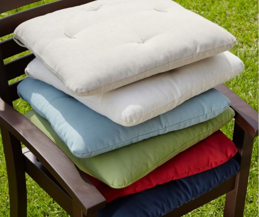 Tufted Sunbrella Outdoor Dining Chair Cushion With Insert-19"x2.5" thumbnail 2