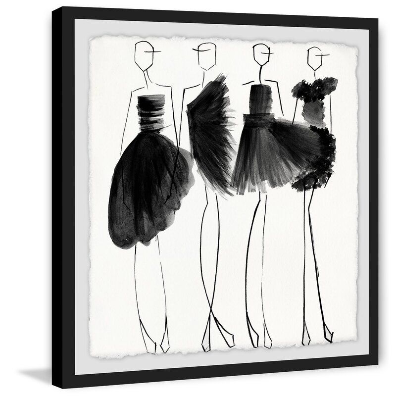 Glam Noir Watercolor Painting Print With Frame thumbnail 2