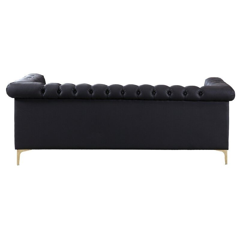 Maloney Wide Faux Leather Rolled Arm Chesterfield Sofa thumbnail 5