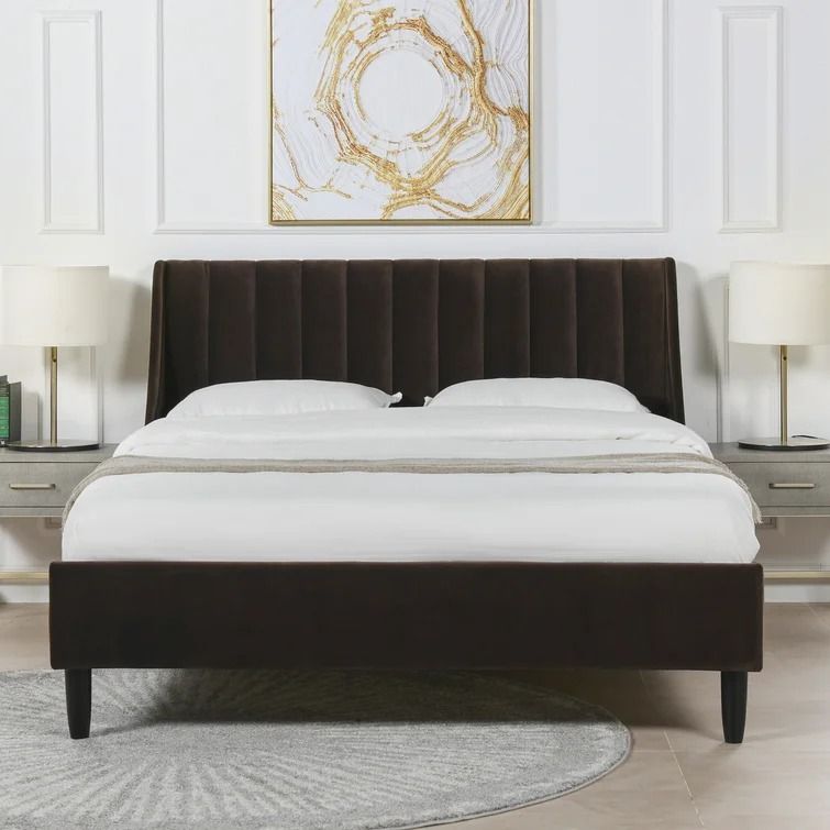 Ciceklic Tufted Upholstered Low Profile Platform Bed thumbnail 2