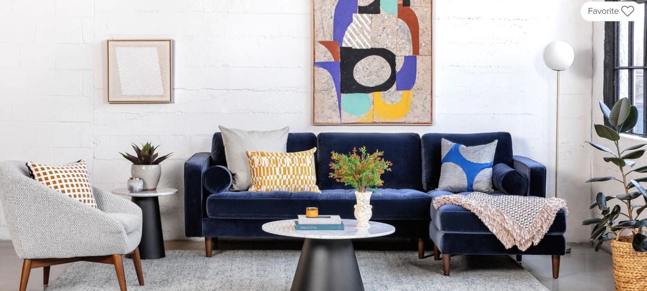 Sven Cascadia Blue Right Sectional Sofa thumbnail 2