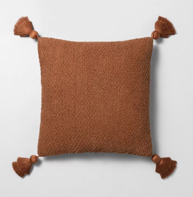 Textured Cotton Flare Tassel Throw Pillow thumbnail 2