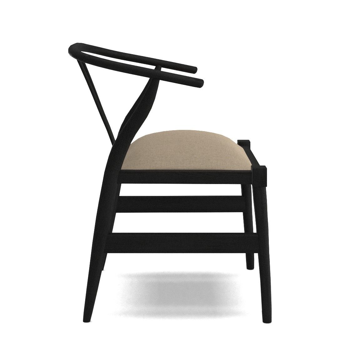 Aneitra Cotton Side Chair in Black Brown thumbnail 2