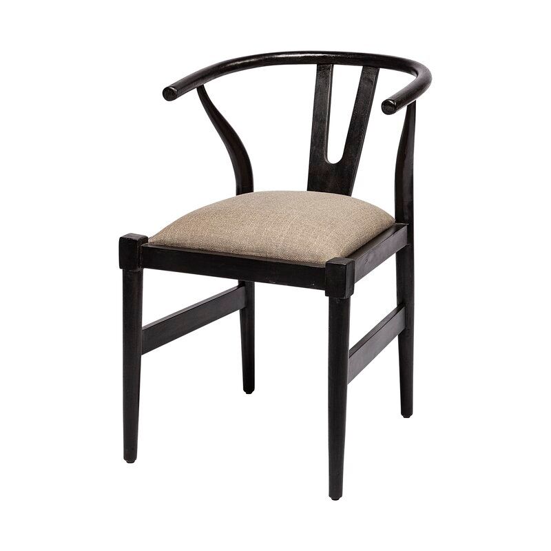 Aneitra Cotton Side Chair in Black Brown thumbnail 3