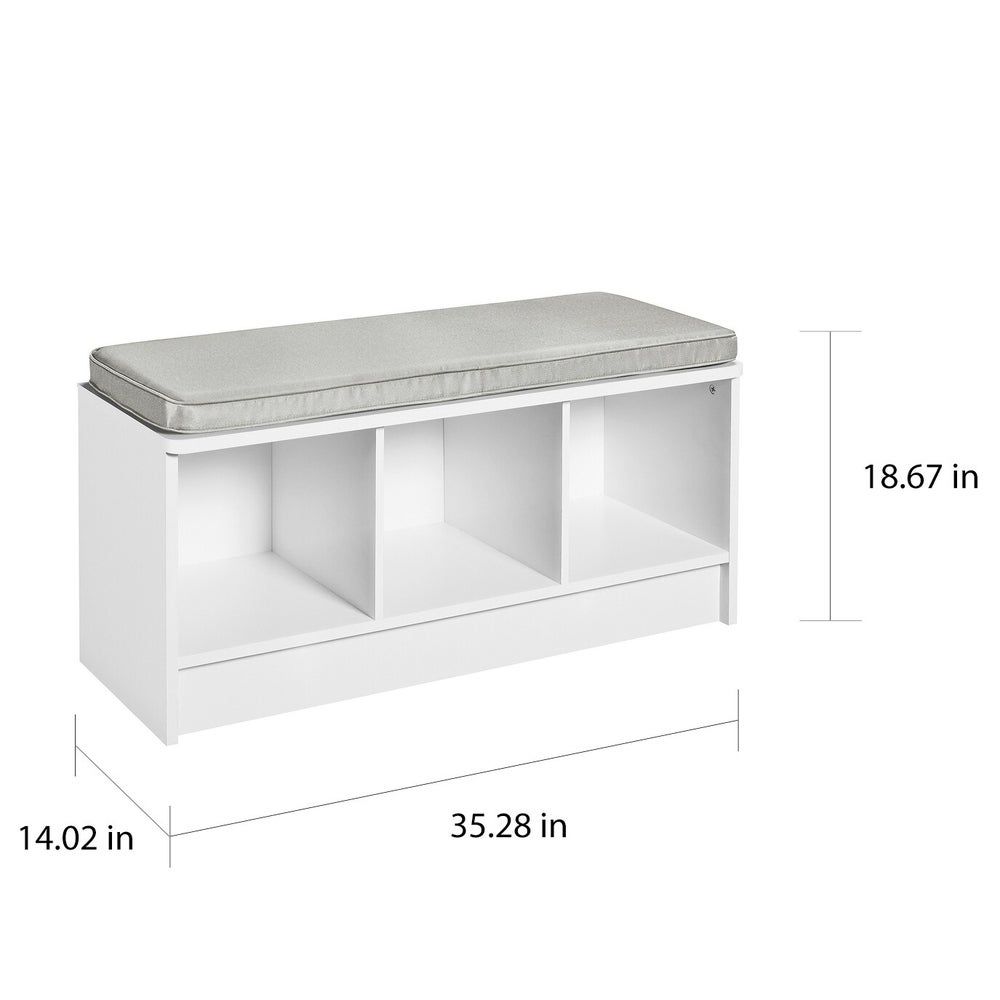 Porch & Den Southbrook Storage Bench with Grey Cushion thumbnail 2