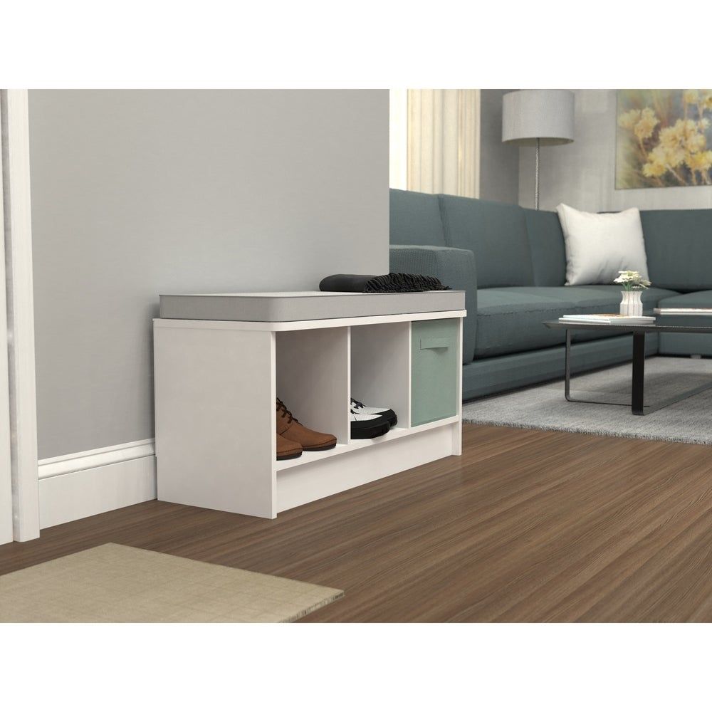 Porch & Den Southbrook Storage Bench with Grey Cushion thumbnail 3