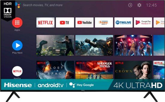 Hisense Class H65 Series LED 4K UHD Smart Android TV wall mount thumbnail 2
