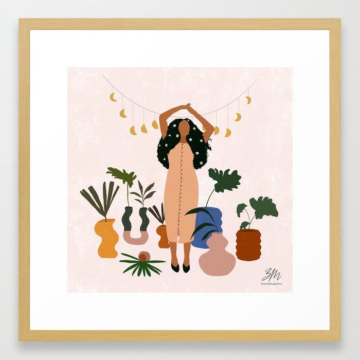 Crazy Plant Lady Art Print With Frame thumbnail 2