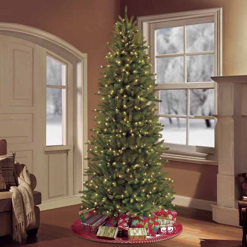 Pre lit Slim Fraser Green Fir Artificial Christmas Tree thumbnail 2