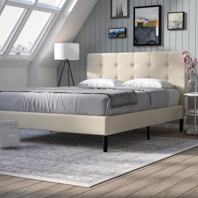 Leonard Tufted Upholstered Platform Bed-King thumbnail 2
