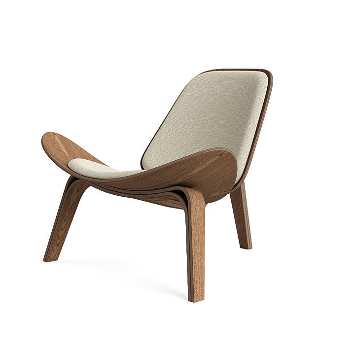 Espresso Vita Lounge Chair in Parchment thumbnail 2