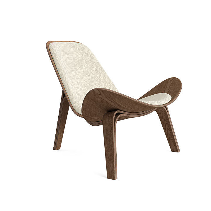 Espresso Vita Lounge Chair in Parchment thumbnail 3