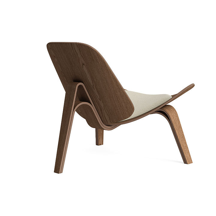 Espresso Vita Lounge Chair in Parchment thumbnail 4