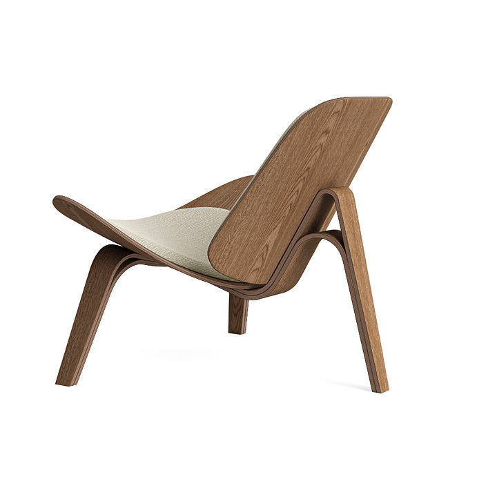 Espresso Vita Lounge Chair in Parchment thumbnail 5