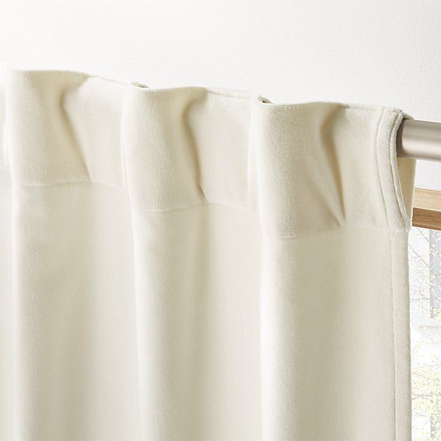 IVORY VELVET CURTAIN PANEL thumbnail 4