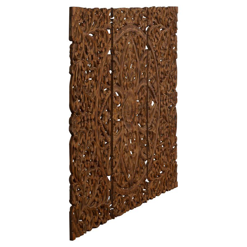 3 Piece Brown Wood Wall Decor Set thumbnail 4