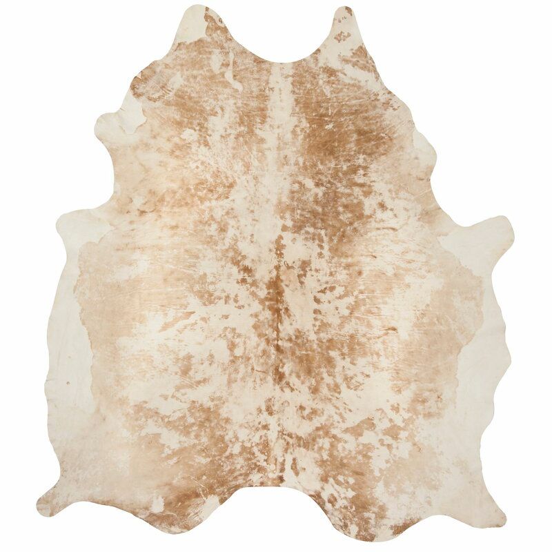 Lilly Animal Print Handmade Cowhide Tan Area Rug-6'x6'7" thumbnail 6