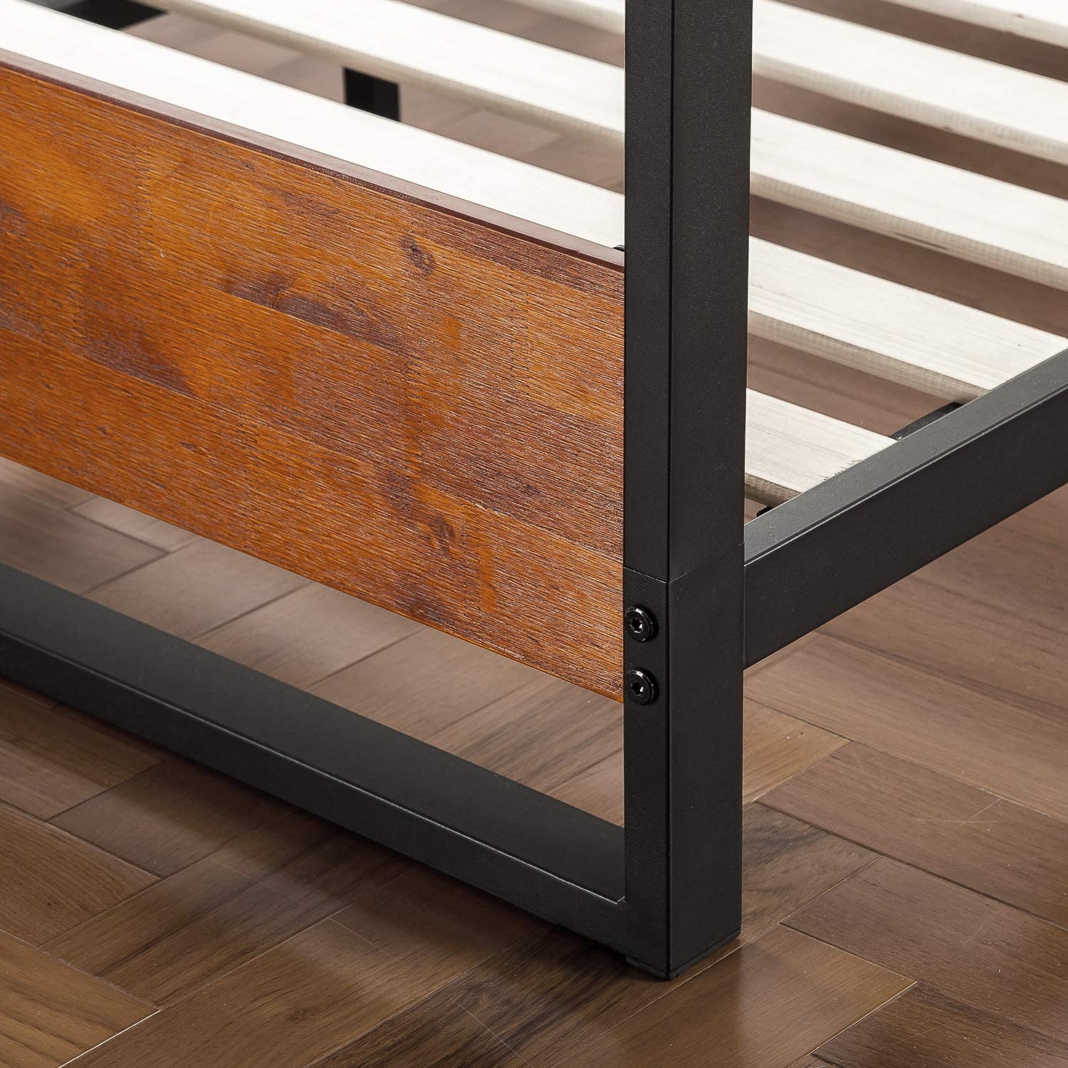 Zinus Suzanne Metal and Wood Platform Bed thumbnail 3