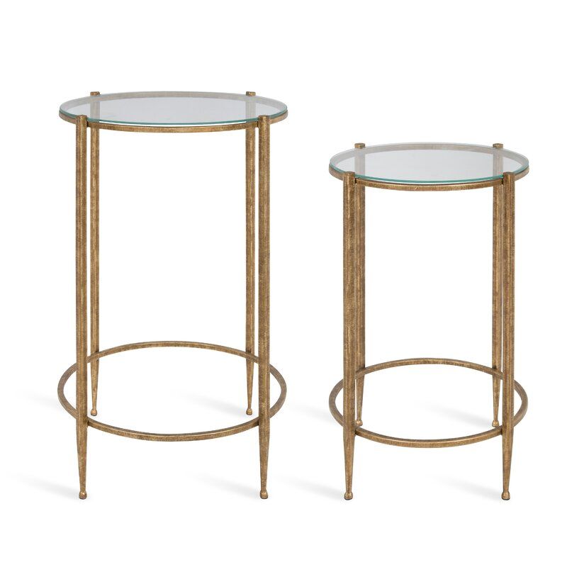 Hamill Metal and Glass 2 Piece Nesting Tables thumbnail 2