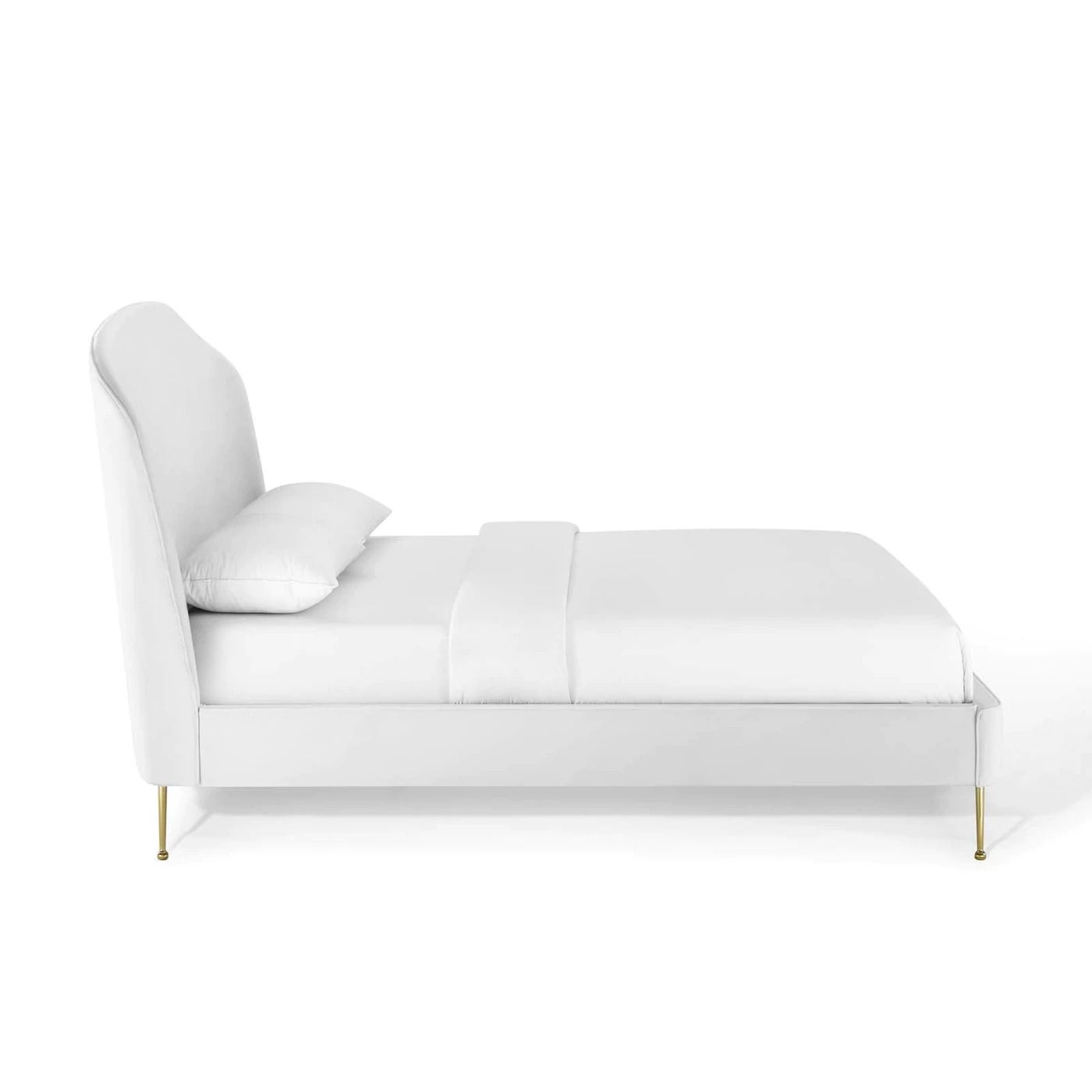 Mira Upholstered Performance Velvet Platform Bed-Queen thumbnail 4