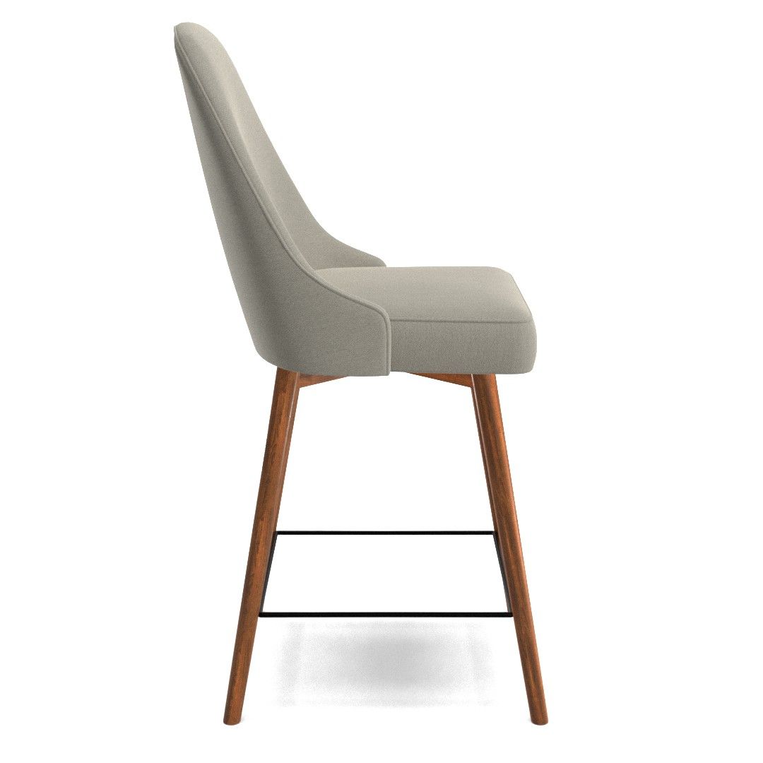 Mid Century Upholstered Swivel Counter Stool thumbnail 2