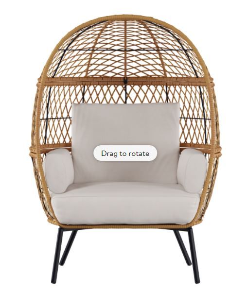 Better Homes and Gardens Ventura Boho Stationary Wicker Egg Chair thumbnail 2