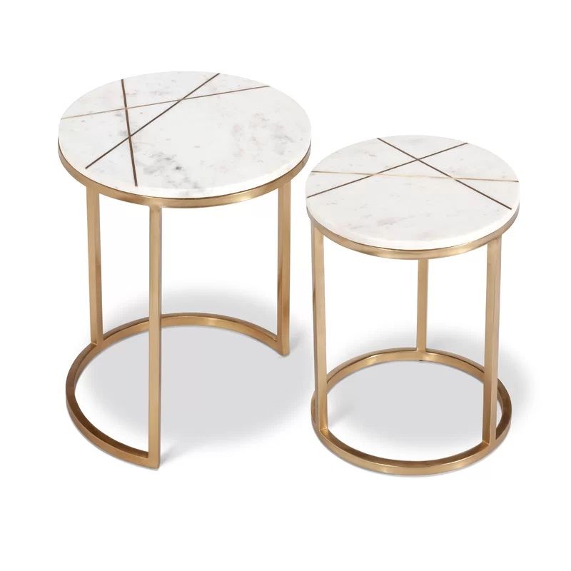 Amold Marble Frame Nesting Tables thumbnail 3