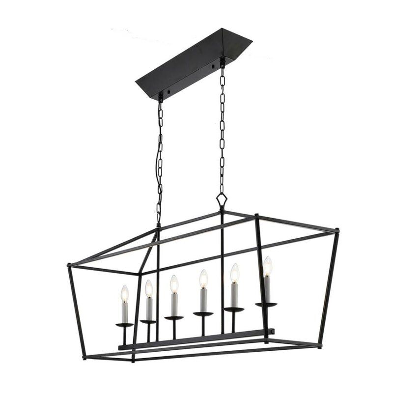 Cosette Six Light Lantern Rectangle Chandelier thumbnail 2