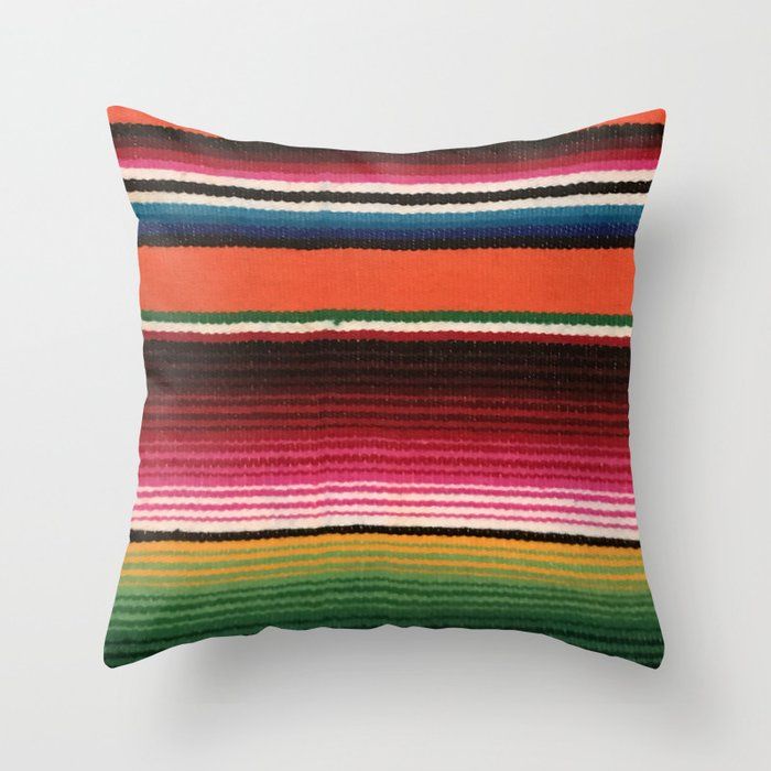 Beautiful Mexican Serape Throw Pillow With Insert-20"x20" thumbnail 2