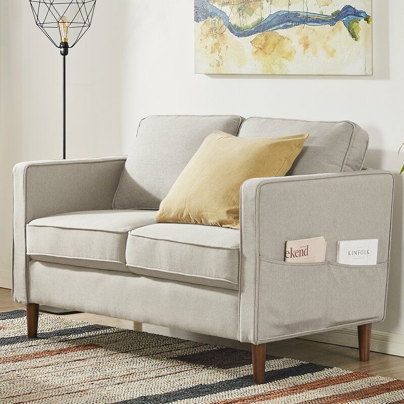 Hana Modern Linen Fabric Loveseat thumbnail 3