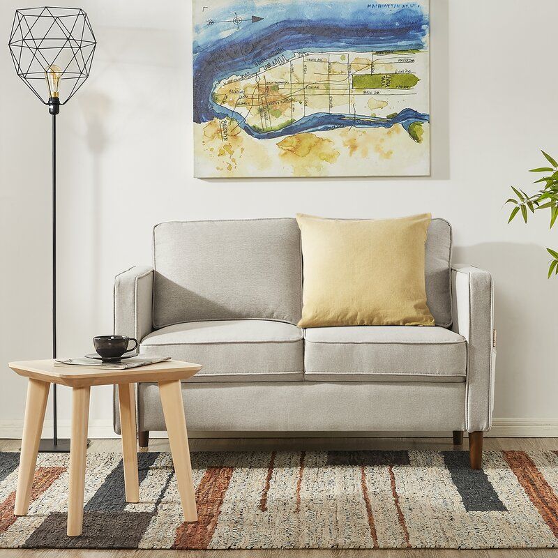 Hana Modern Linen Fabric Loveseat thumbnail 4