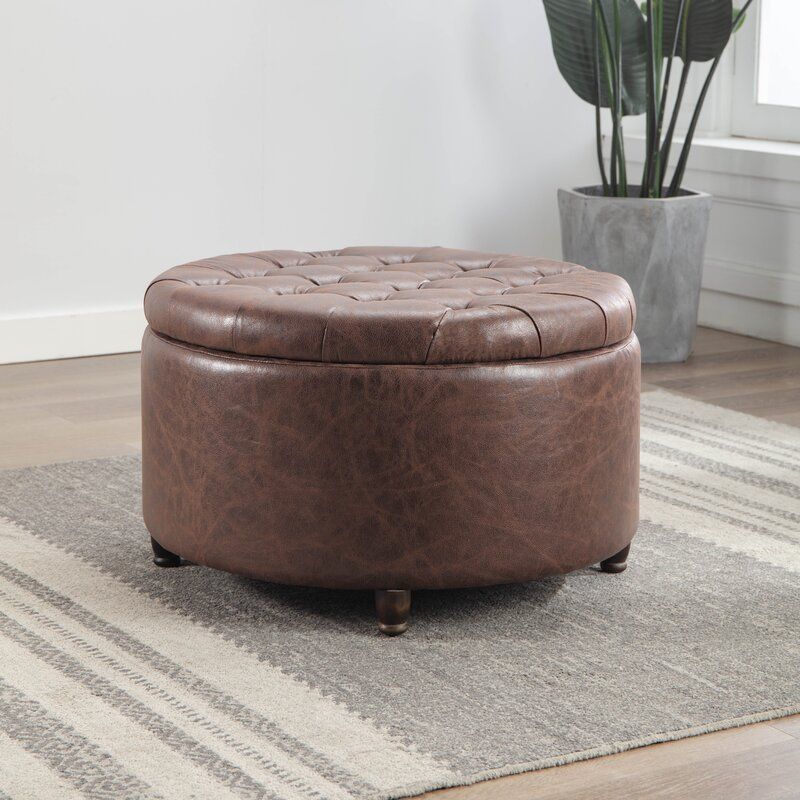 Sanni Round Storage Ottoman thumbnail 5