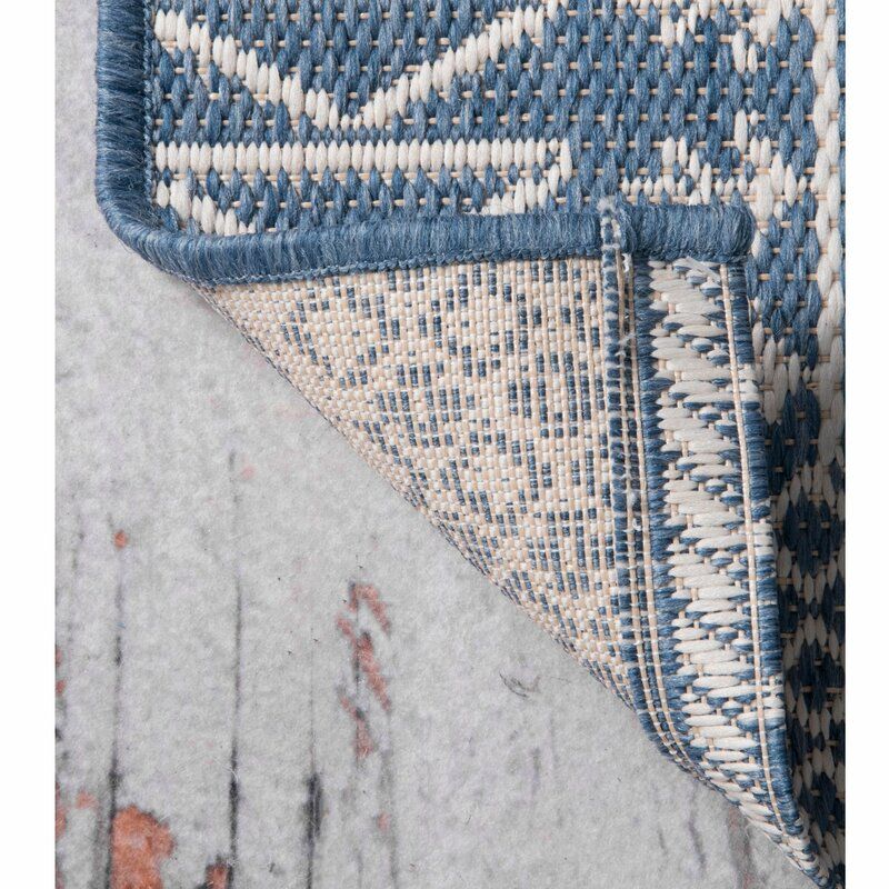 Zahara Blue Indoor Outdoor Area Rug thumbnail 2