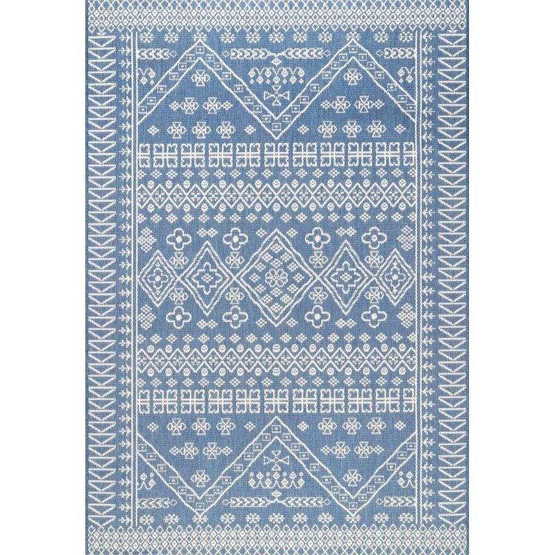 Zahara Blue Indoor Outdoor Area Rug thumbnail 3