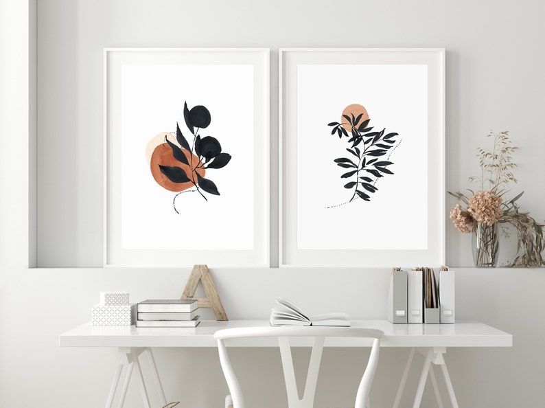 Large Abstract Watercolor Print With Frame thumbnail 2