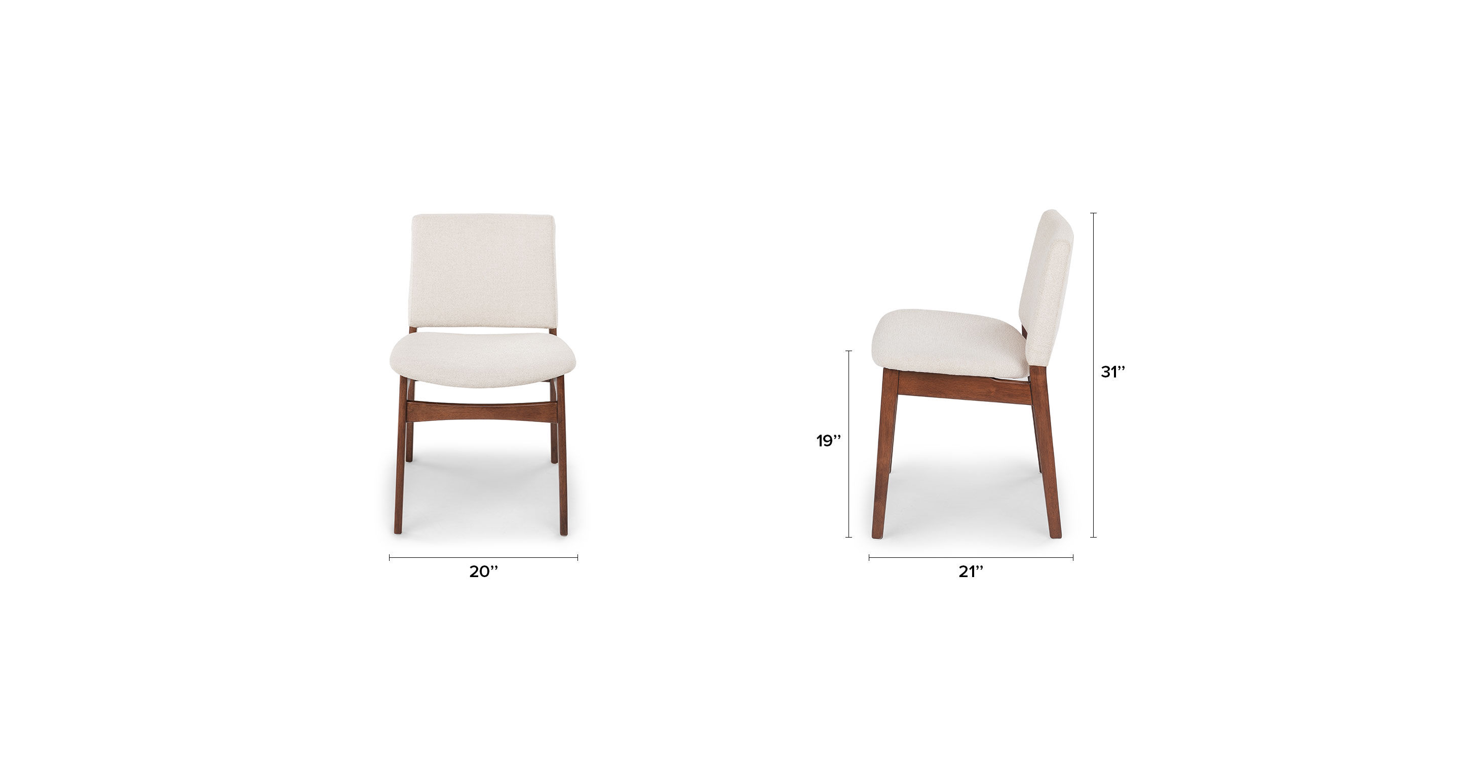 Nosh Chalk Gray Walnut Dining Chair Set Of 2 thumbnail 9