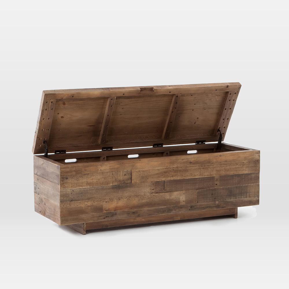 Emmerson Reclaimed Wood Storage Bench - Natural thumbnail 2