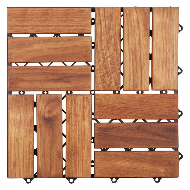 Teak Wood Interlocking Deck Tile thumbnail 2